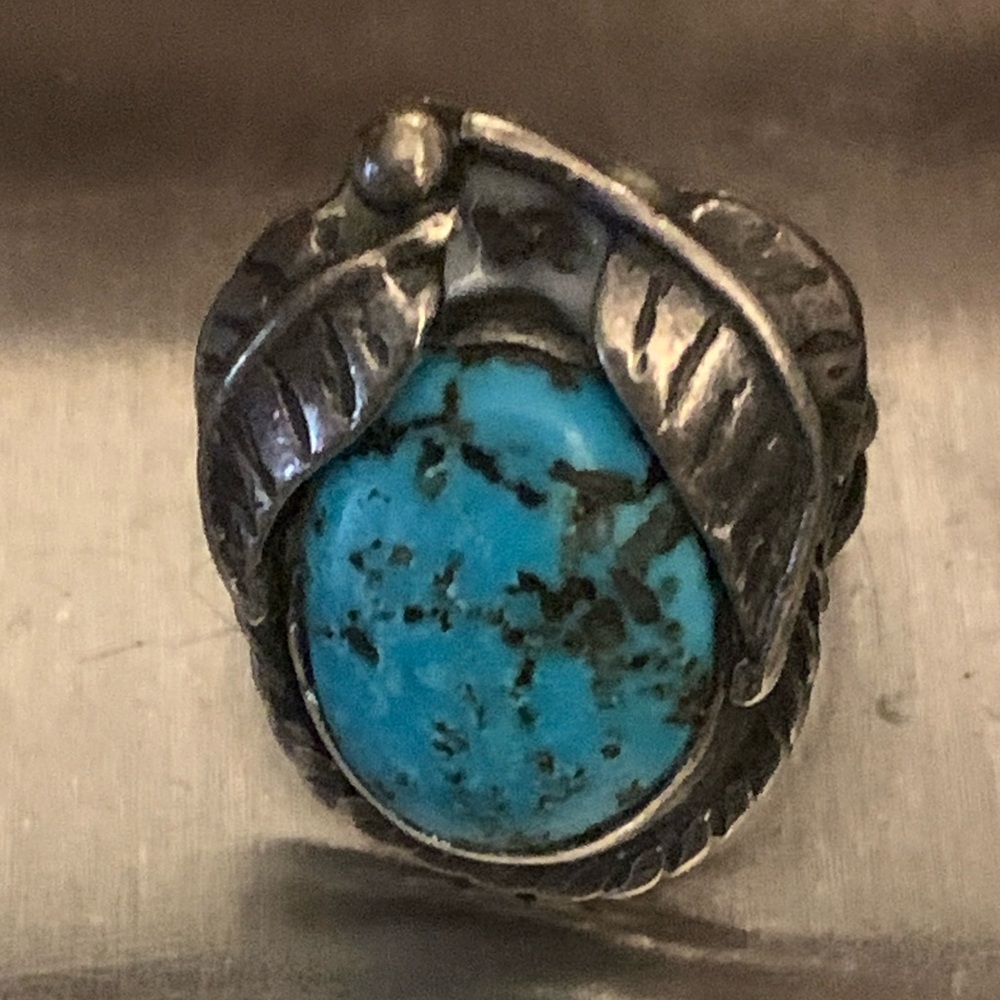 Vintage Navajo Old Pawn Turquoise Ring